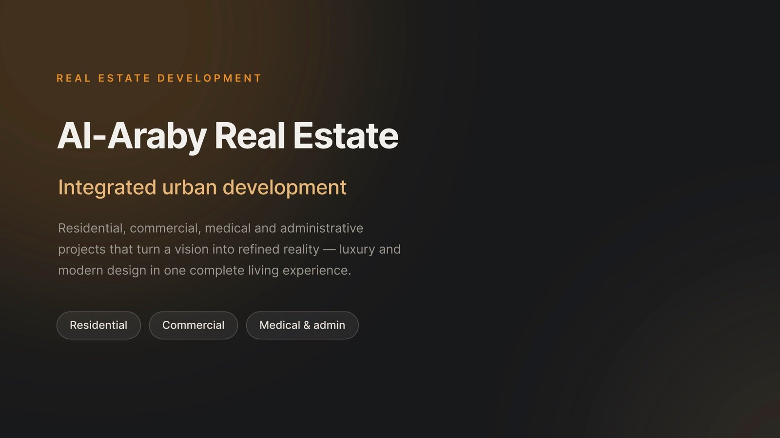 Al Araby Real Estate Development — integrated residential and commercial projects