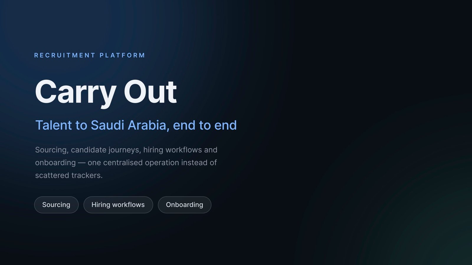 Carry Out recruitment platform candidate pipeline